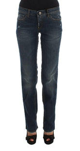 Costume National Blue Cotton Blend Bootcut Jeans -   -  Costume National.